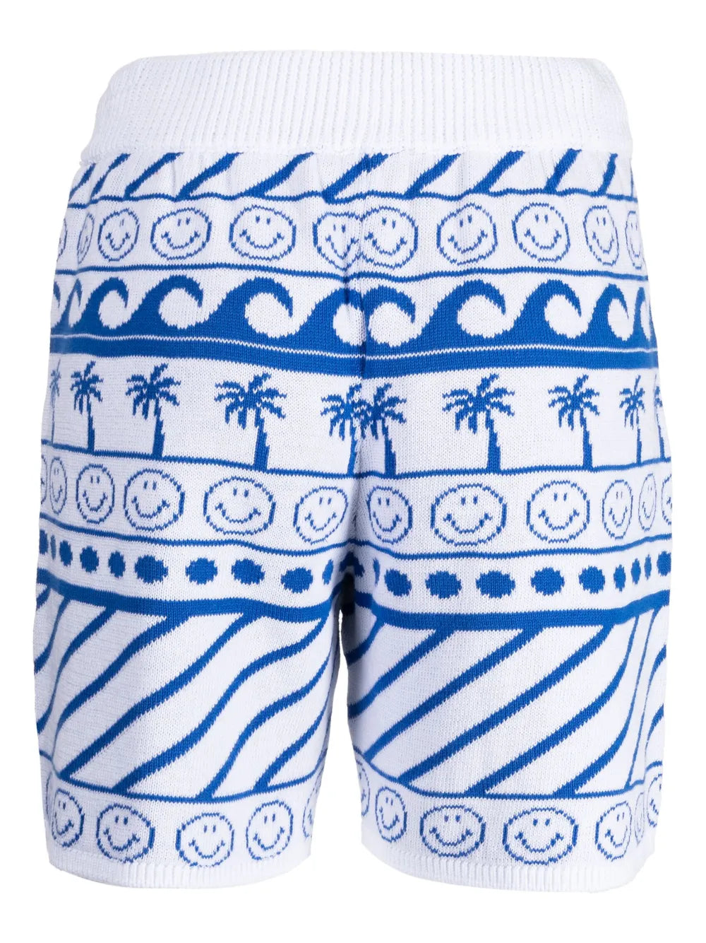 Wave-Print Drawstring Shorts