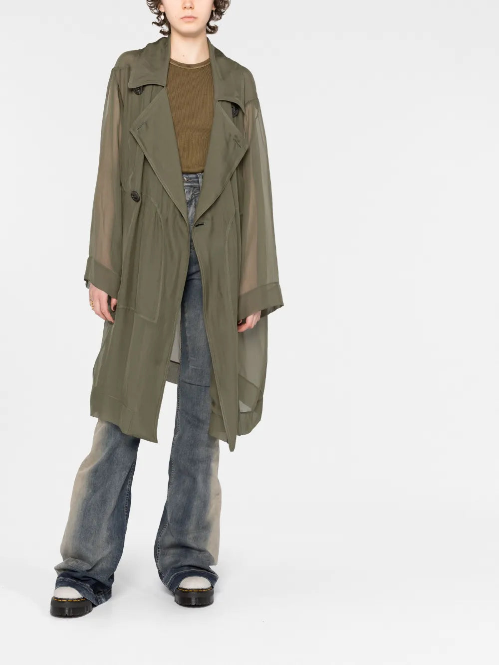 Sheer Silk Trench Coat