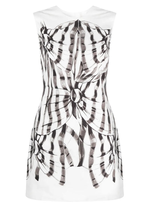 Abstract-Print Fitted Dress