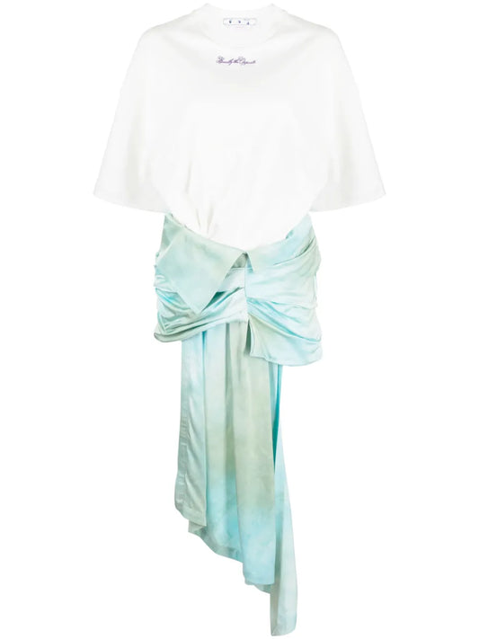 Draped-Skirt Minidress