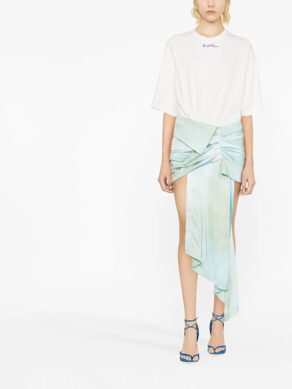 Draped-Skirt Minidress
