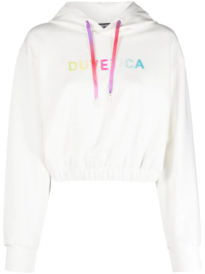 Logo-Print Cropped Hoodie