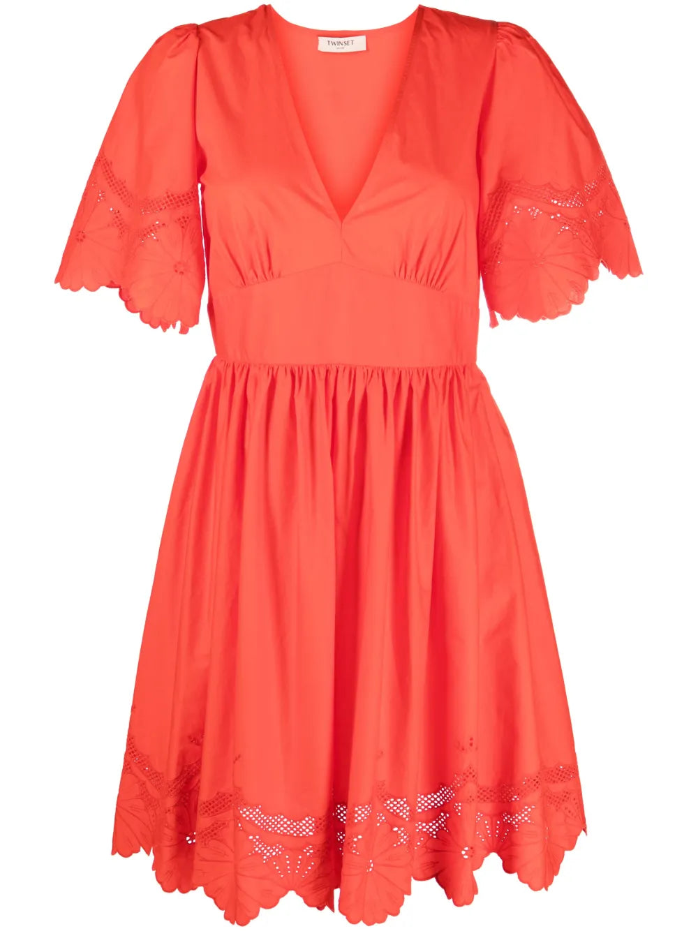Broderie-Anglaise Short-Sleeve Dress