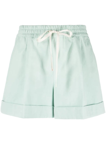 Pleat-Detail Drawstring-Waist Shorts