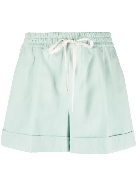 Pleat-Detail Drawstring-Waist Shorts