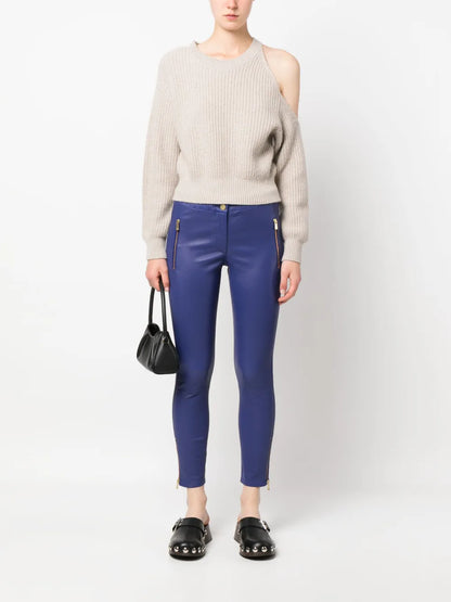 Cropped Leather Leggings