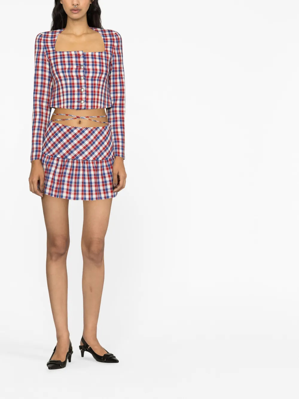 Checked Cropped Jacket