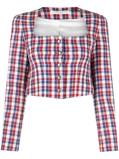 Checked Cropped Jacket