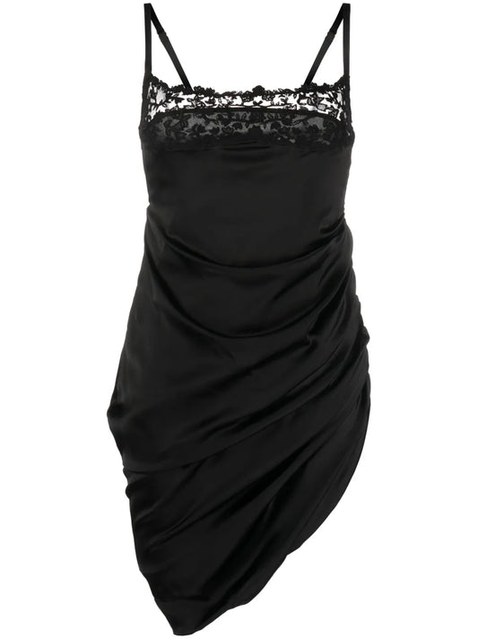 La Saudade Brodée Satin Minidress