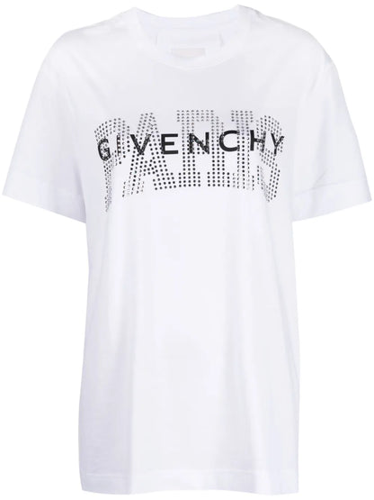 Rhinestone-Embellished Logo-Print T-Shirt