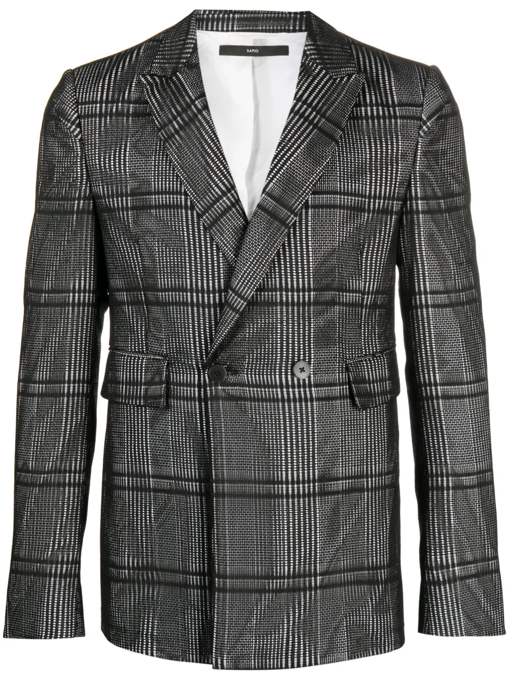Plaid-Check Print Cotton Blazer