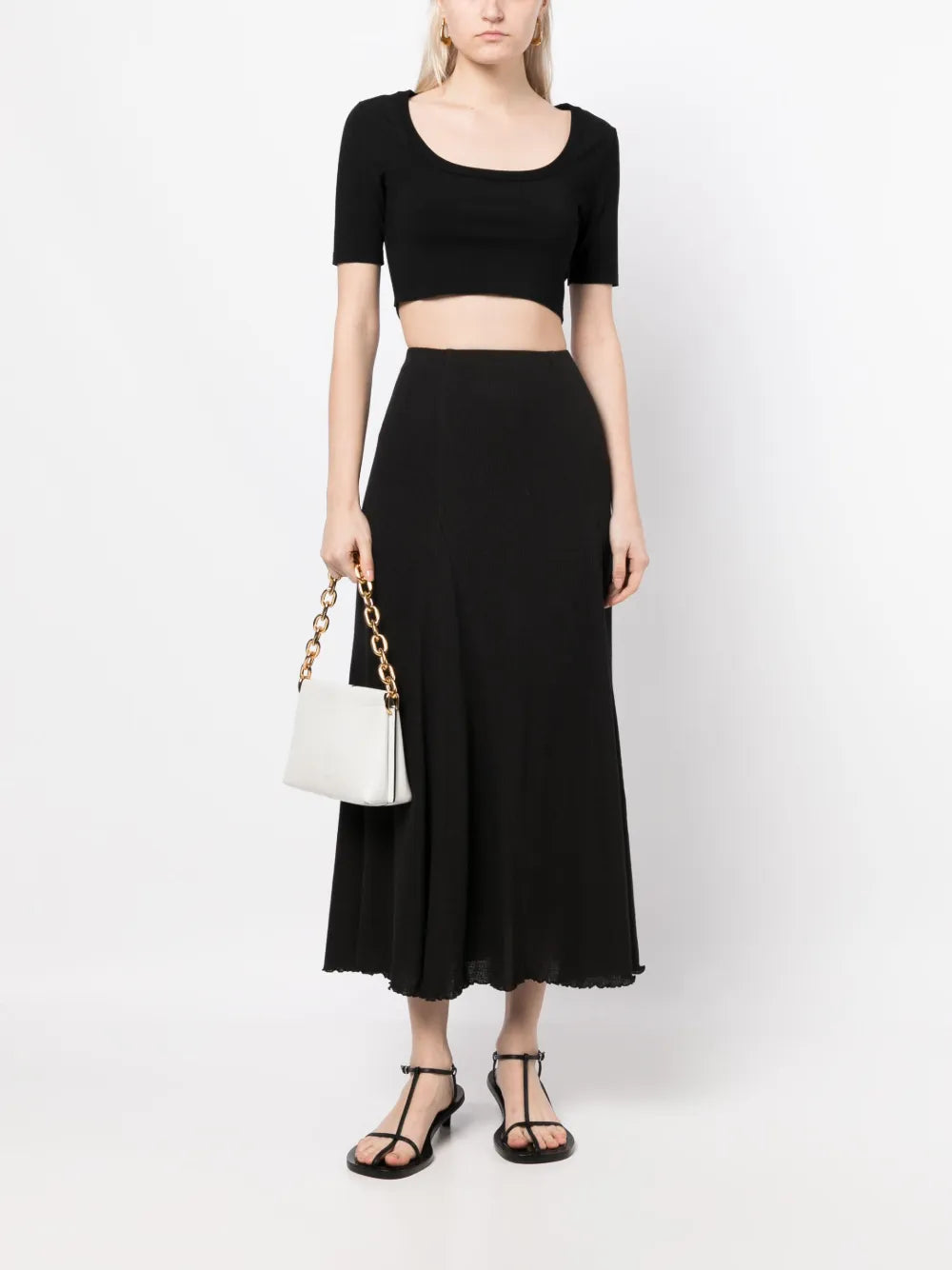High-Waisted Midi Skirt