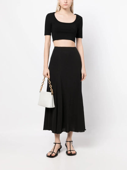 High-Waisted Midi Skirt