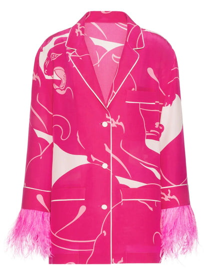 Panther Crepe-De-Chine Blouse