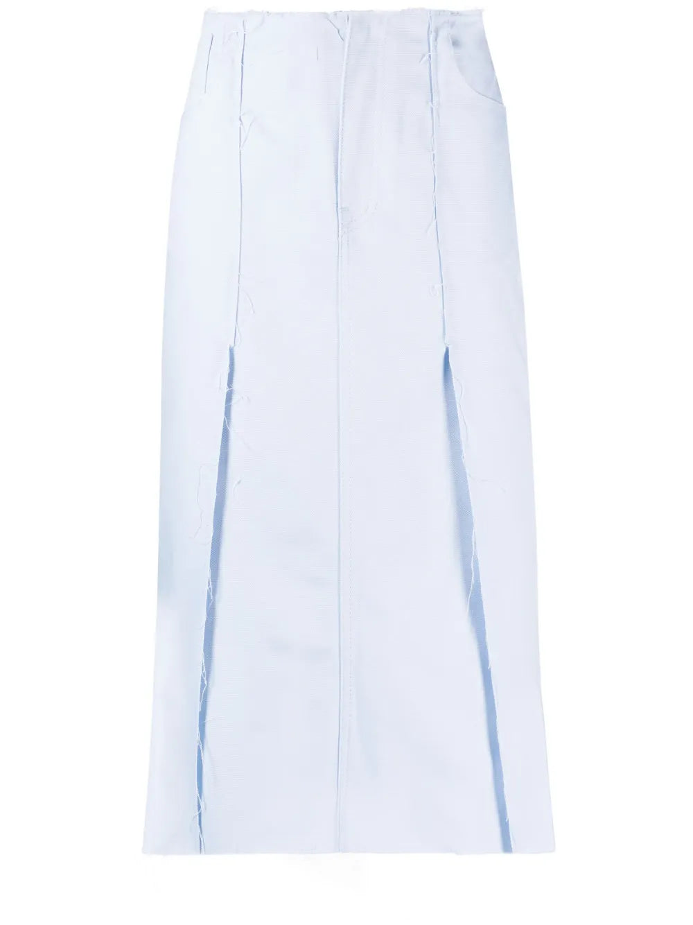 High-Waisted Denim Midi Skirt