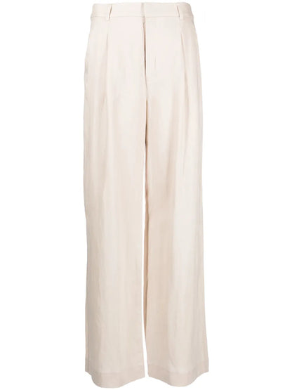 Four-Pocket Pleated Palazzo Pants