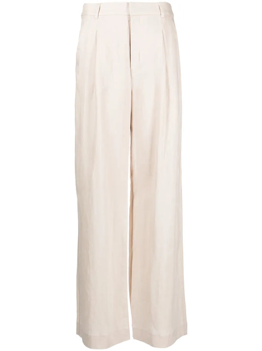 Four-Pocket Pleated Palazzo Pants