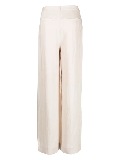 Four-Pocket Pleated Palazzo Pants