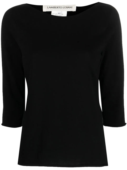 Boat-Neck Cotton Jumper
