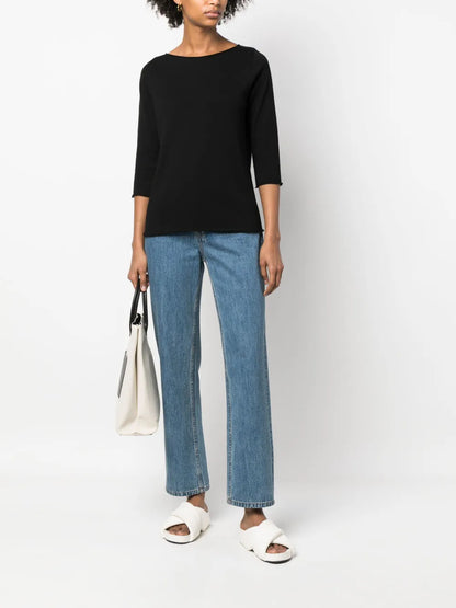 Boat-Neck Cotton Jumper