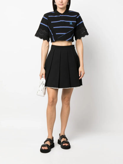 Stripe-Print Cropped Top