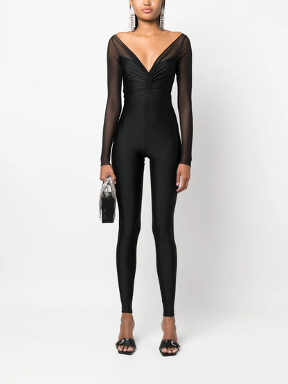 V-Neck Bodycon Jumpsuit