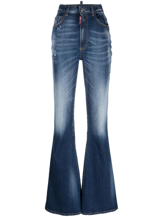 Flare Washed Denim Pants