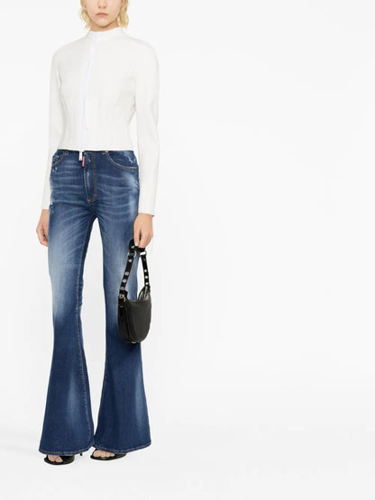 Flare Washed Denim Pants