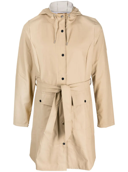 Belted Hooded Raincoat