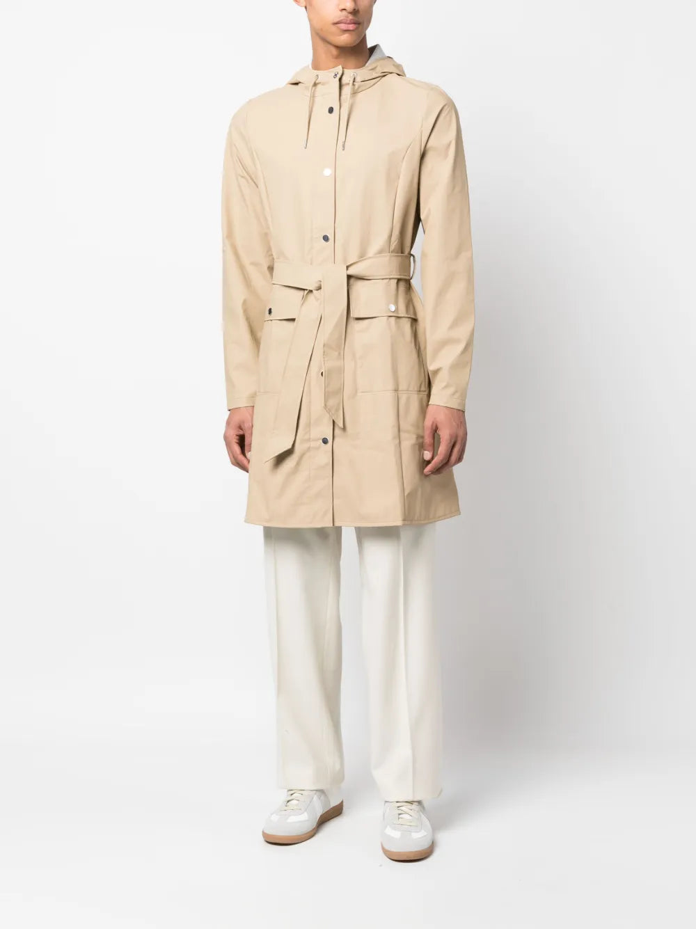 Belted Hooded Raincoat