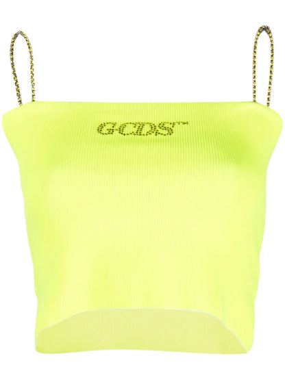 Crystal-Embellished Logo Tank Top