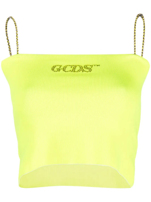 Crystal-Embellished Logo Tank Top