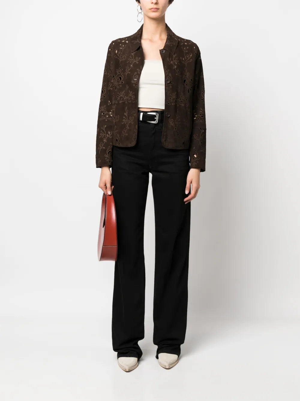 Guipure-Lace Shirt Jacket