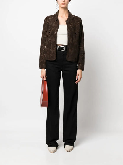 Guipure-Lace Shirt Jacket