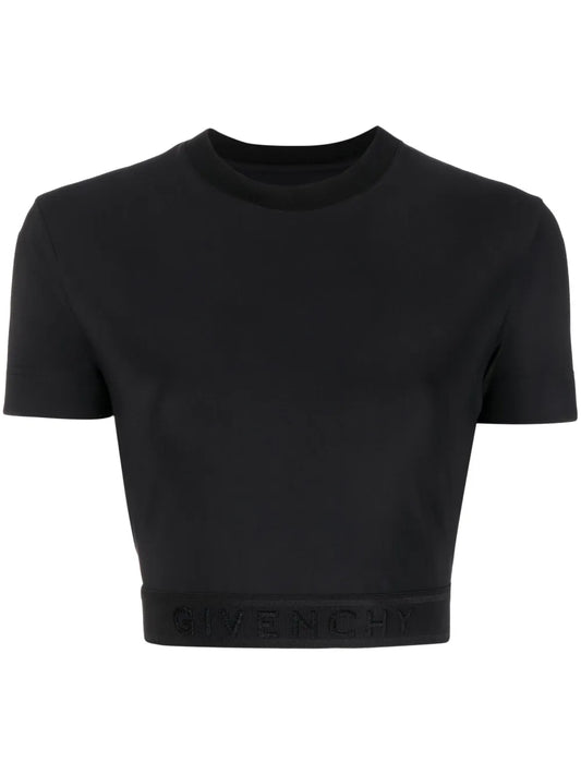 Logo-Waistband Cropped T-Shirt