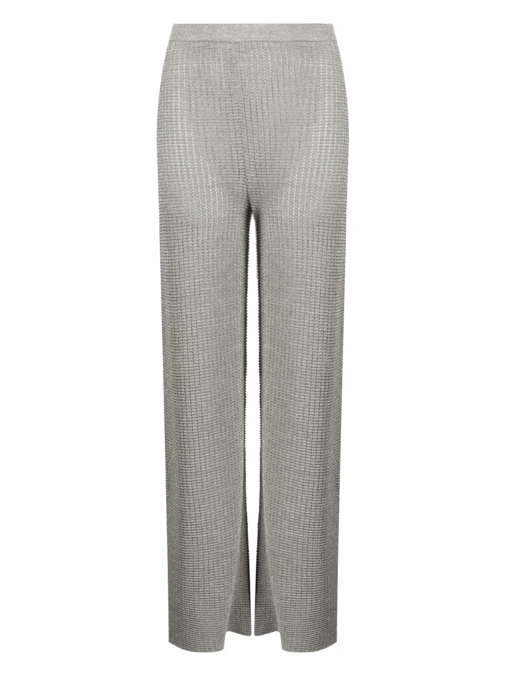 High-Waisted Pointelle-Knit Pants