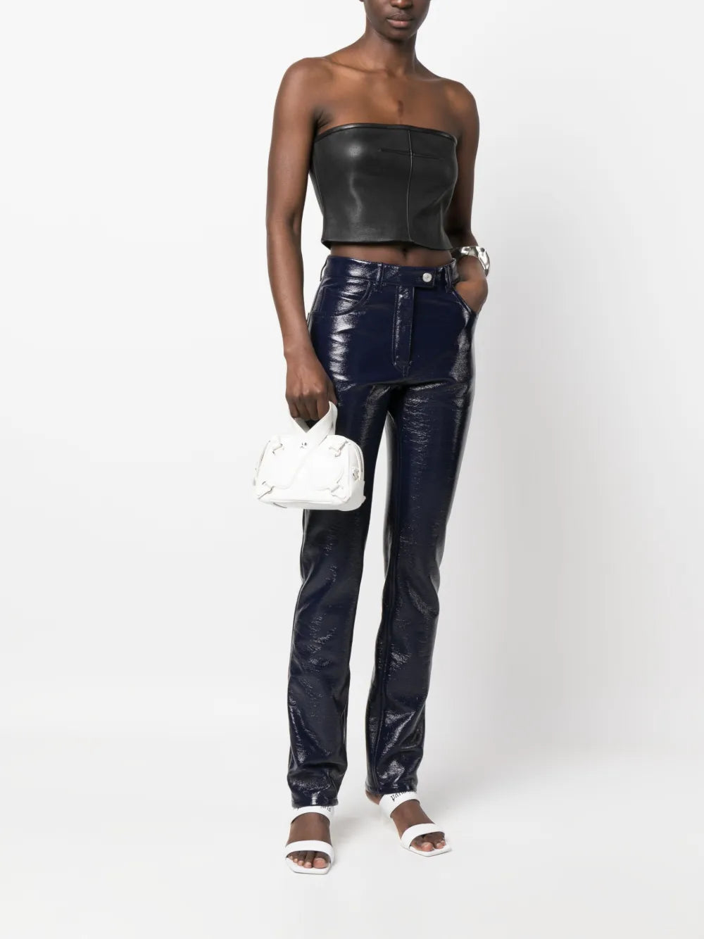 Straight-Leg Vinyl Trousers