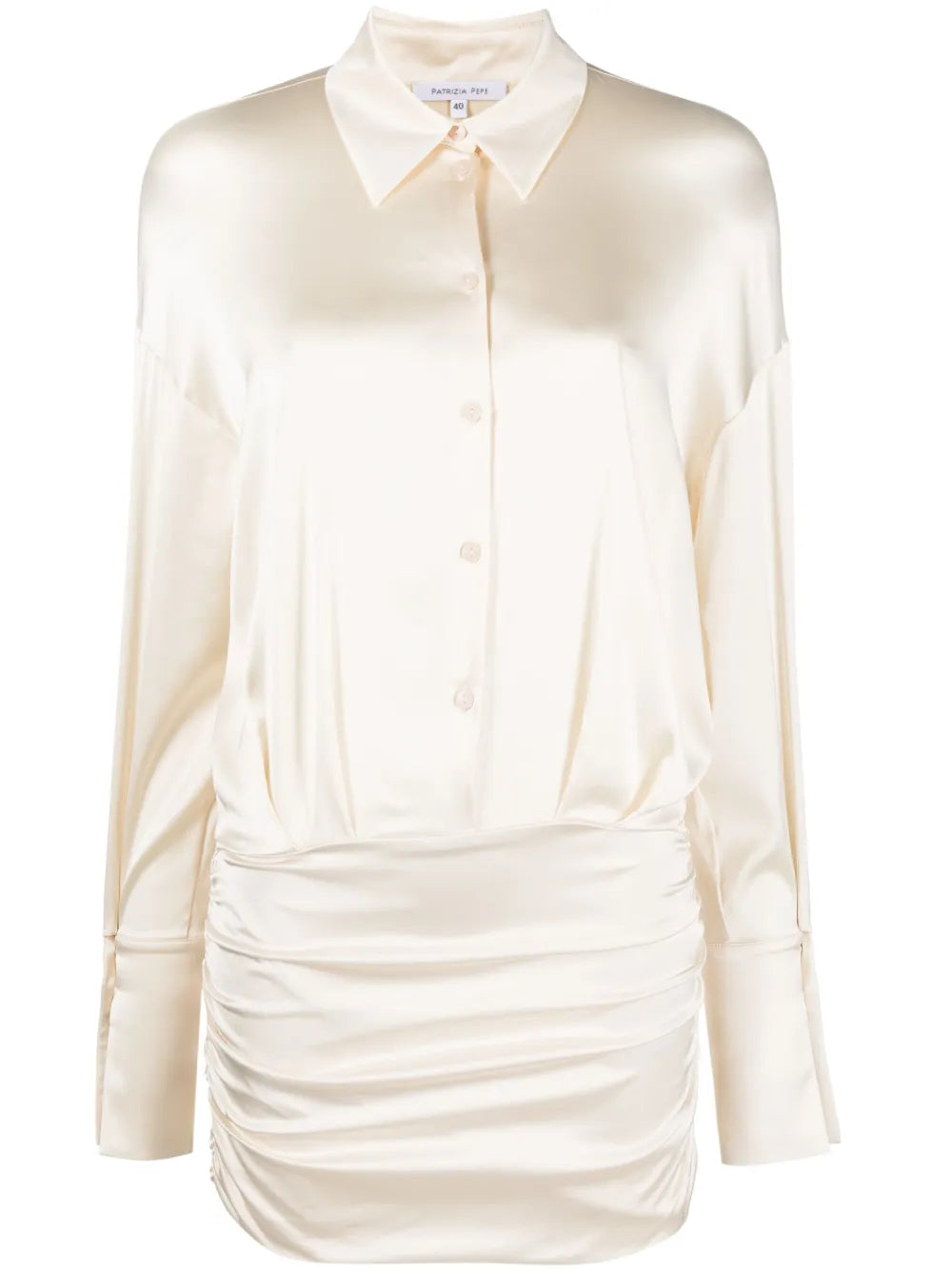 Satin Shirt-Style Dress