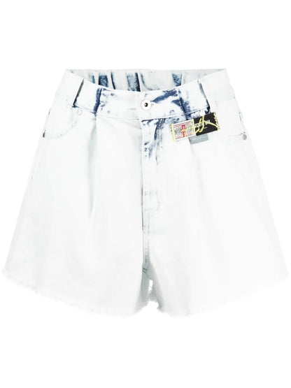 Frayed-Edge Denim Shorts