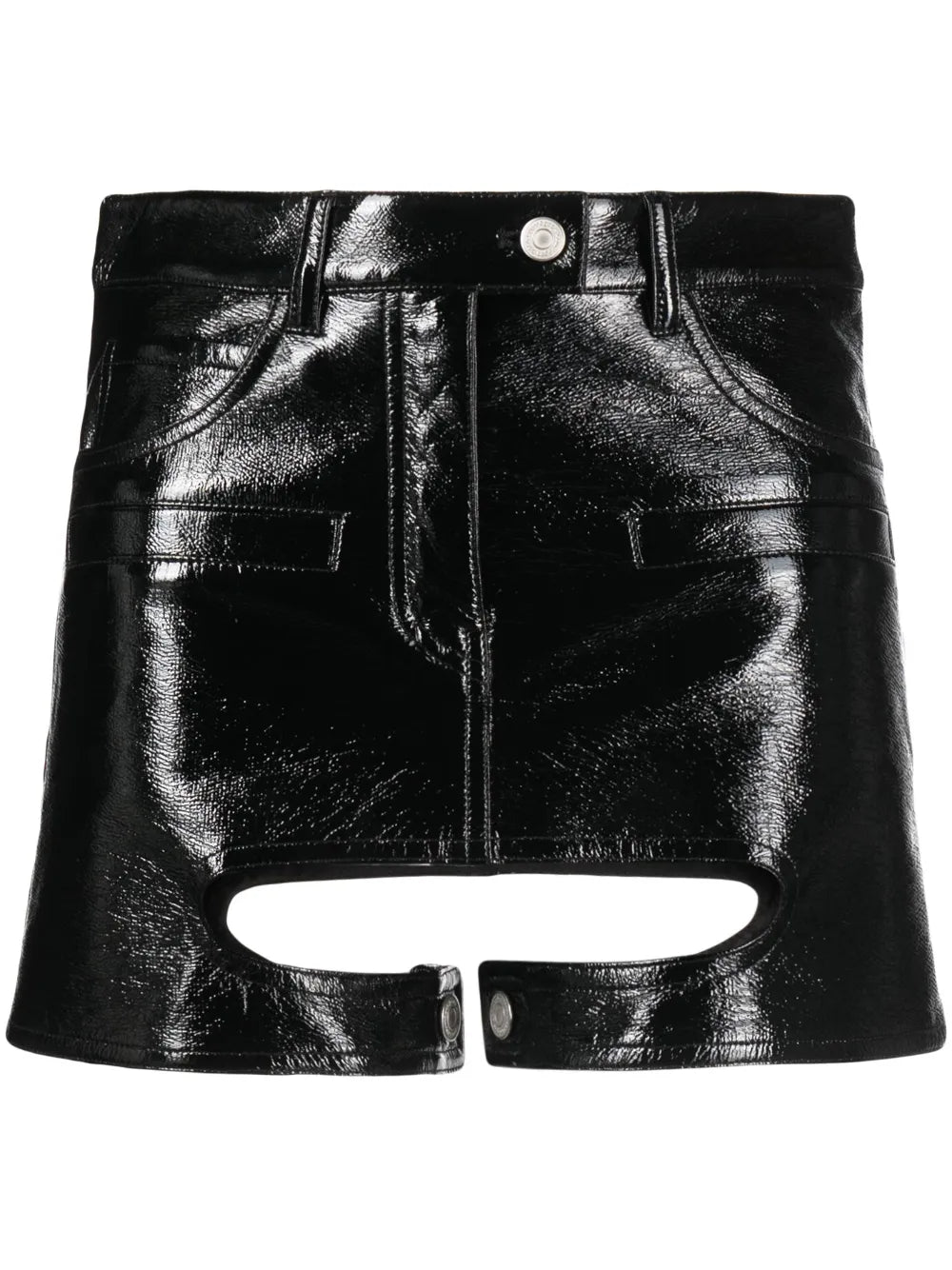 Chaps Vinyl-Effect Miniskirt