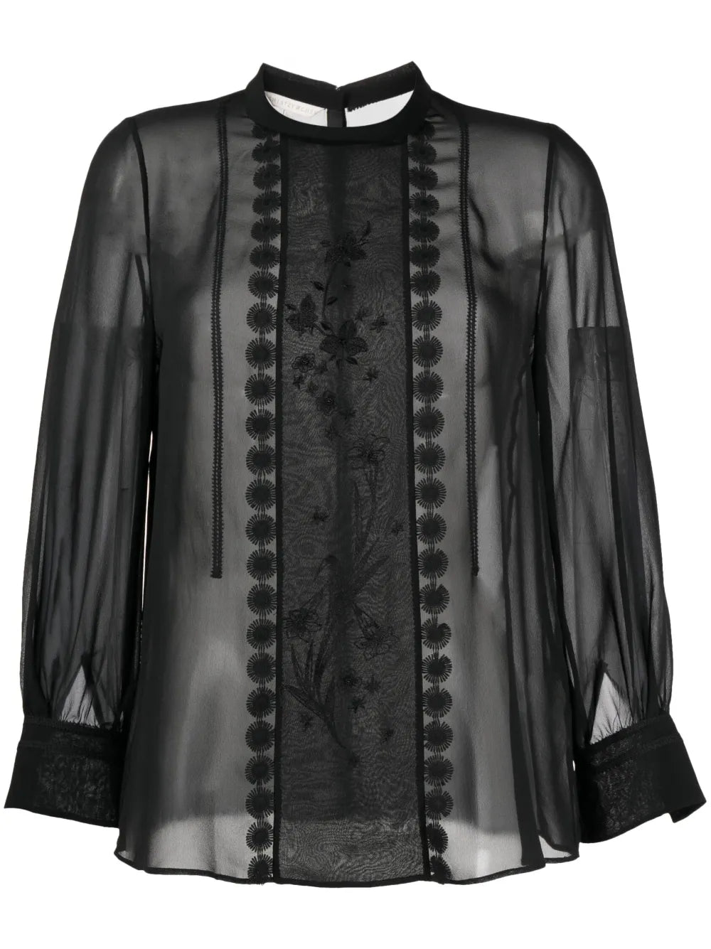 Mulberry Silk Lace-Appliqué Shirt