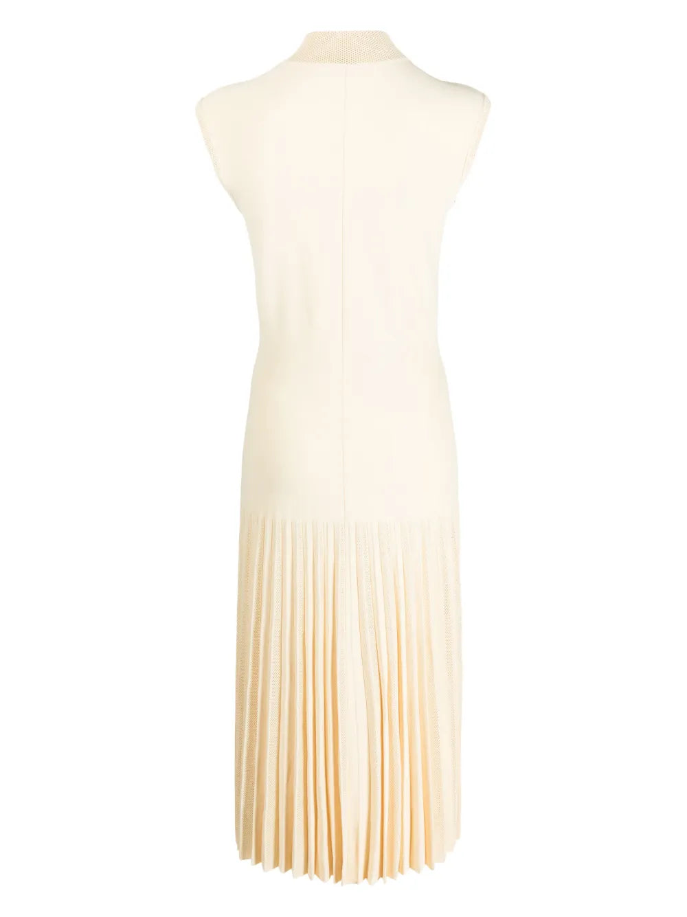 Mesh-Detailing Pleated Dress