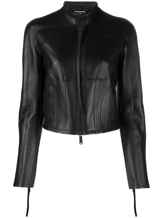 Panelled Leather Jacket
