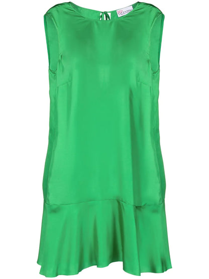 Sleeveless Ruffle-Hem Mini Dress