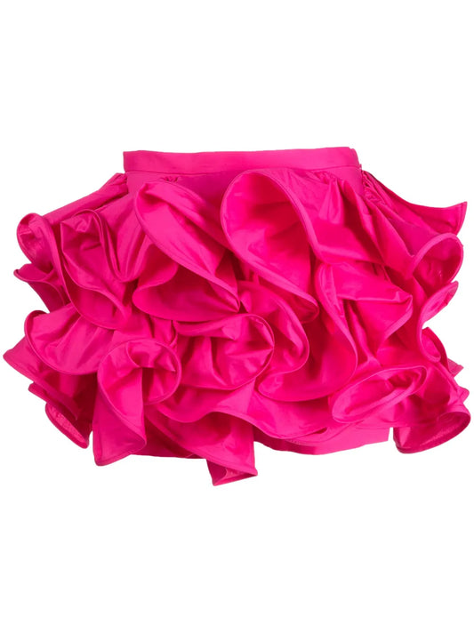 Ruffled Low-Rise Mini Shorts