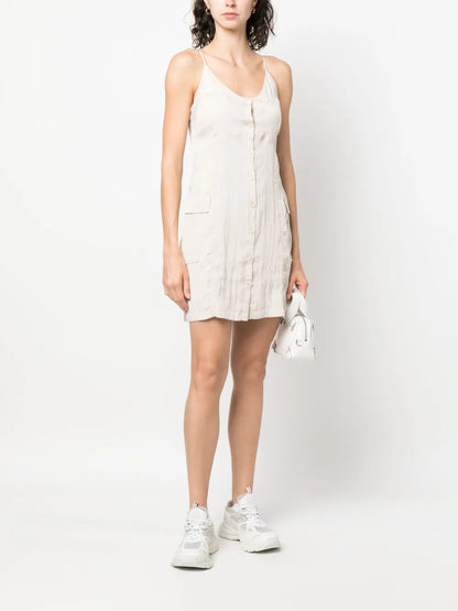 Sleeveless Button-Up Mini Dress
