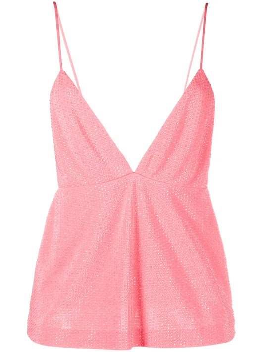 Sequin-Embellished V-Neck Top