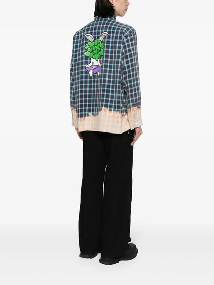 Bunny Heart-Print Checked Shirt