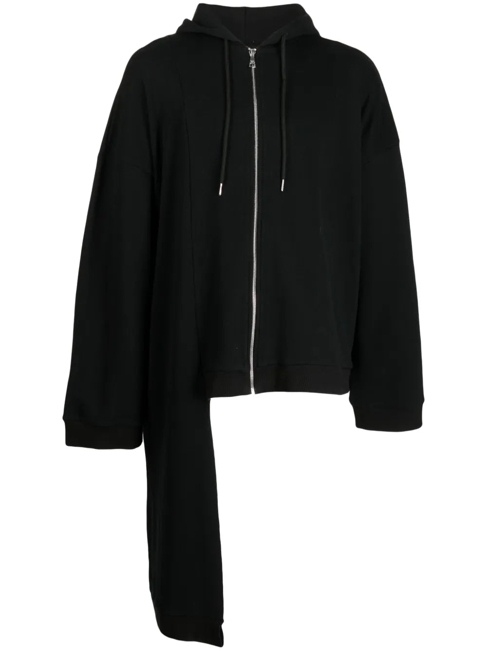 Asymmetric-Design Hooded Jacket