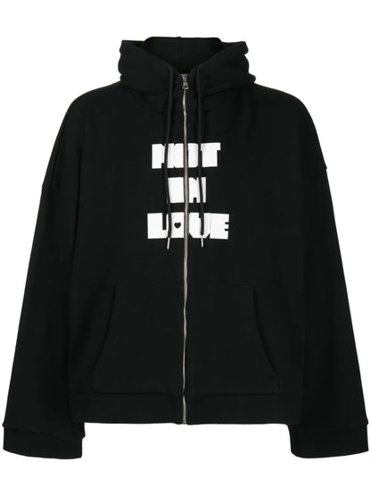 Text-Print Hooded Jacket